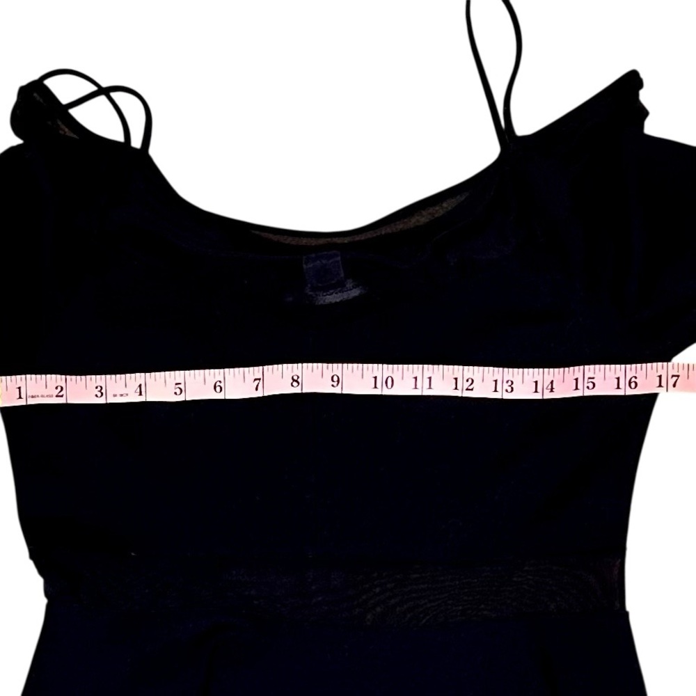 French Connection Black Mesh-Inset Mini Dress - Picture 10 of 11